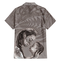 New Zealand Mother's Day Family Matching Off Shoulder Short Dress and Hawaiian Shirt Maori Mo Toku Mama Silver Fern