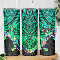 Personalised Aotearoa Papua Shell Skinny Tumbler Maori Tribal Pattern