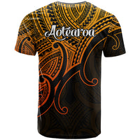 Aotearoa Maori Koru T Shirt Polynesian Pacific Tribal Gold LT9 - Polynesian Pride