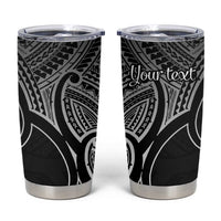 Personalised Aotearoa Papua Shell Tumbler Cup Black Polynesian Pacific Tribal