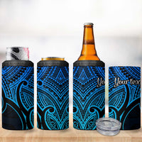 Personalised Aotearoa Papua Shell 4 in 1 Can Cooler Tumbler Blue Polynesian Pacific Tribal