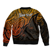 Custom Aotearoa Maori Koru Bomber Jacket Polynesian Pacific Tribal - Gold LT9 - Polynesian Pride