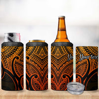 Personalised Aotearoa Papua Shell 4 in 1 Can Cooler Tumbler Gold Polynesian Pacific Tribal