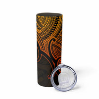 Personalised Aotearoa Papua Shell Skinny Tumbler Gold Polynesian Pacific Tribal
