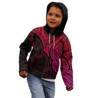 Custom Aotearoa Maori Koru Kid Hoodie Polynesian Pacific Tribal - Pink LT9 - Polynesian Pride