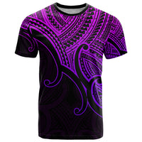 Custom Aotearoa Maori Koru T Shirt Polynesian Pacific Tribal Purple LT9 Purple - Polynesian Pride