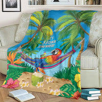 5 Oclock Somewhere Blanket Hawaii Parrots Cocktail Summer Beach Vibe - Polynesian Pride