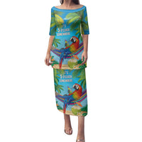 5 Oclock Somewhere Family Matching Puletasi and Hawaiian Shirt Hawaii Parrots Cocktail Summer Beach Vibe - Polynesian Pride