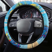 5 Oclock Somewhere Steering Wheel Cover Hawaii Parrots Cocktail Summer Beach Vibe - Polynesian Pride