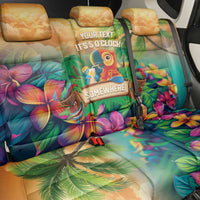 5 Oclock Somewhere Personalized Back Car Seat Cover Hawaii Parrots Plumeria Summer Vibe LT9 - Polynesian Pride