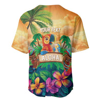 5 Oclock Somewhere Personalized Baseball Jersey Hawaii Parrots Plumeria Summer Vibe - Polynesian Pride