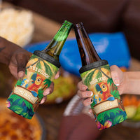 5 Oclock Somewhere Personalized 4 in 1 Can Cooler Tumbler Hawaii Parrots Plumeria Summer Vibe - Polynesian Pride