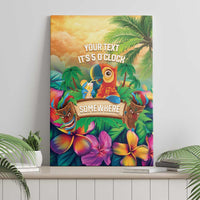 5 Oclock Somewhere Personalized Canvas Wall Art Hawaii Parrots Plumeria Summer Vibe - Polynesian Pride