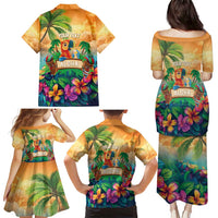 5 Oclock Somewhere Personalized Family Matching Puletasi and Hawaiian Shirt Hawaii Parrots Plumeria Summer Vibe - Polynesian Pride