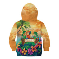 5 Oclock Somewhere Personalized Kid Hoodie Hawaii Parrots Plumeria Summer Vibe - Polynesian Pride