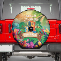 5 Oclock Somewhere Personalized Spare Tire Cover Hawaii Parrots Plumeria Summer Vibe - Polynesian Pride
