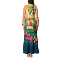 5 Oclock Somewhere Personalized Tank Maxi Dress Hawaii Parrots Plumeria Summer Vibe - Polynesian Pride