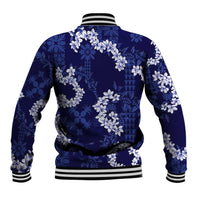 Mokihana Maile and Ilima Leis Baseball Jacket Uliuli Hawaiian Tapa Quilt Pattern - Polynesian Pride