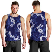 Mokihana Maile and Ilima Leis Men Tank Top Uliuli Hawaiian Tapa Quilt Pattern - Polynesian Pride