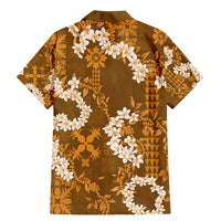 Mokihana Maile and Ilima Leis Family Matching Mermaid Dress and Hawaiian Shirt Alani Hawaiian Tapa Quilt Pattern - Polynesian Pride