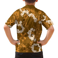 Mokihana Maile and Ilima Leis Family Matching Tank Maxi Dress and Hawaiian Shirt Alani Hawaiian Tapa Quilt Pattern - Polynesian Pride