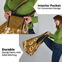 Mokihana Maile and Ilima Leis Grocery Bag Alani Hawaiian Tapa Quilt Pattern - Polynesian Pride