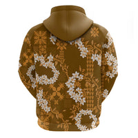 Mokihana Maile and Ilima Leis Hoodie Alani Hawaiian Tapa Quilt Pattern - Polynesian Pride