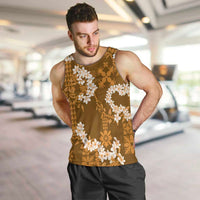 Mokihana Maile and Ilima Leis Men Tank Top Alani Hawaiian Tapa Quilt Pattern - Polynesian Pride
