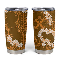 Mokihana Maile and Ilima Leis Tumbler Cup Alani Hawaiian Tapa Quilt Pattern - Polynesian Pride