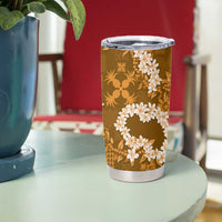 Mokihana Maile and Ilima Leis Tumbler Cup Alani Hawaiian Tapa Quilt Pattern - Polynesian Pride