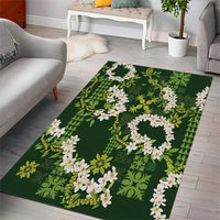 Mokihana Maile and Ilima Leis Area Rug Omaʻomaʻo Hawaiian Tapa Quilt Pattern - Polynesian Pride
