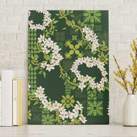 Mokihana Maile and Ilima Leis Canvas Wall Art Omaʻomaʻo Hawaiian Tapa Quilt Pattern - Polynesian Pride