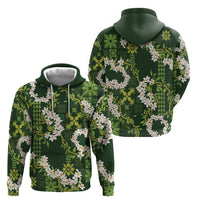 Mokihana Maile and Ilima Leis Hoodie Omaʻomaʻo Hawaiian Tapa Quilt Pattern - Polynesian Pride