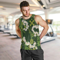 Mokihana Maile and Ilima Leis Men Tank Top Omaʻomaʻo Hawaiian Tapa Quilt Pattern - Polynesian Pride
