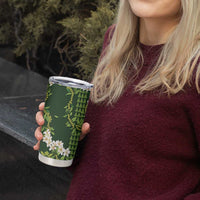 Mokihana Maile and Ilima Leis Tumbler Cup Omaʻomaʻo Hawaiian Tapa Quilt Pattern - Polynesian Pride