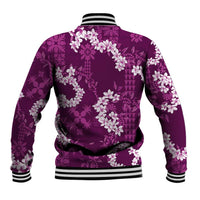 Mokihana Maile and Ilima Leis Baseball Jacket Akala Hawaiian Tapa Quilt Pattern - Polynesian Pride