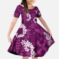 Mokihana Maile and Ilima Leis Family Matching Long Sleeve Bodycon Dress and Hawaiian Shirt Akala Hawaiian Tapa Quilt Pattern - Polynesian Pride