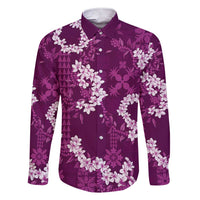 Mokihana Maile and Ilima Leis Family Matching Short Sleeve Bodycon Dress and Hawaiian Shirt Akala Hawaiian Tapa Quilt Pattern - Polynesian Pride