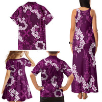 Mokihana Maile and Ilima Leis Family Matching Tank Maxi Dress and Hawaiian Shirt Akala Hawaiian Tapa Quilt Pattern - Polynesian Pride