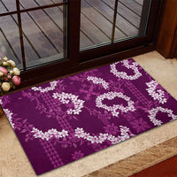 Mokihana Maile and Ilima Leis Rubber Doormat Akala Hawaiian Tapa Quilt Pattern - Polynesian Pride
