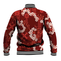 Mokihana Maile and Ilima Leis Baseball Jacket Ulaʻula Hawaiian Tapa Quilt Pattern - Polynesian Pride