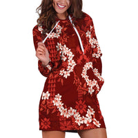 Mokihana Maile and Ilima Leis Hoodie Dress Ulaʻula Hawaiian Tapa Quilt Pattern - Polynesian Pride