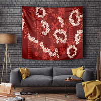 Mokihana Maile and Ilima Leis Tapestry Ulaʻula Hawaiian Tapa Quilt Pattern - Polynesian Pride