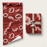 Mokihana Maile and Ilima Leis Wrapping Paper Ulaʻula Hawaiian Tapa Quilt Pattern - Polynesian Pride