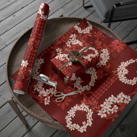 Mokihana Maile and Ilima Leis Wrapping Paper Ulaʻula Hawaiian Tapa Quilt Pattern - Polynesian Pride