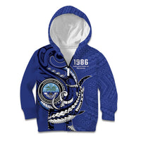 Personalized FSM 1986 Independence Day Kid Hoodie Polynesian Shark Tattoo Style