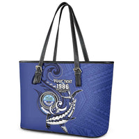 Personalized FSM 1986 Independence Day Leather Tote Bag Polynesian Shark Tattoo Style LT9 - Polynesian Pride