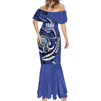 Personalized FSM 1986 Independence Day Mermaid Dress Polynesian Shark Tattoo Style