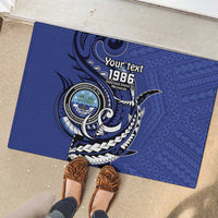 Personalized FSM 1986 Independence Day Rubber Doormat Polynesian Shark Tattoo Style LT9 - Polynesian Pride