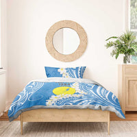 Personalized Palau 1994 Belau Rekid Bedding Set Polynesian Plumeria Style